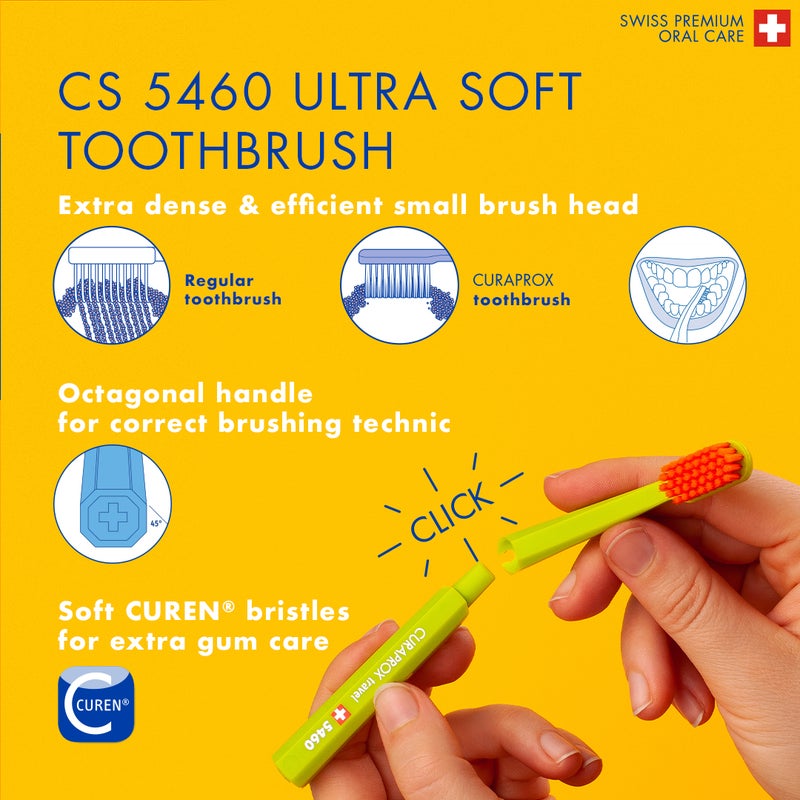 CURAPROX Travel Set Magenta I Includes CS 5460 Travel Toothbrush, 10ml Be You Toothpaste, CPS Prime 07 & 09 Interdental Brushes I Compact Oral Care Kit for On-the-Go - Image 4